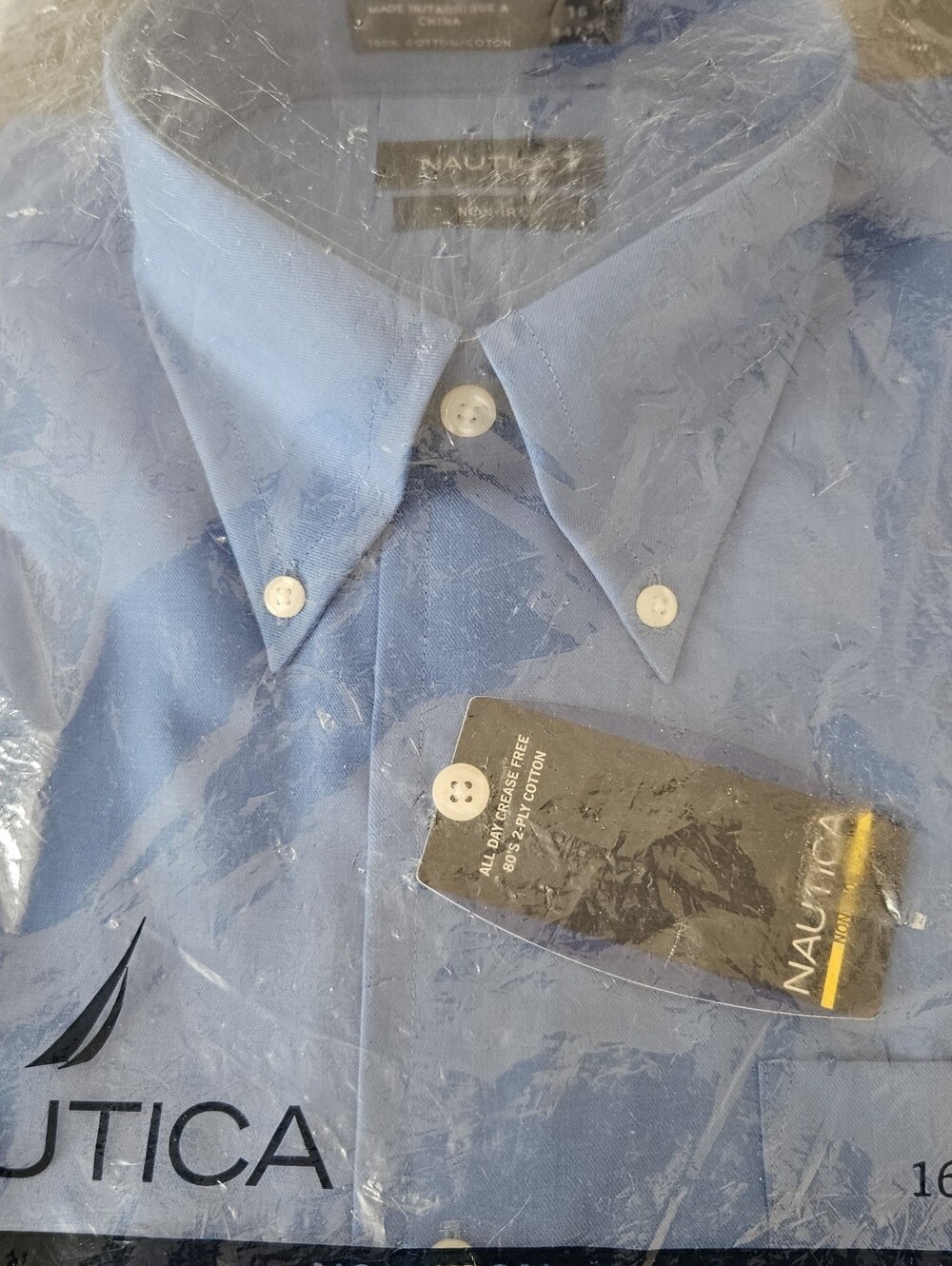 Nautica Men's Sky Blue Button-Down Dress Shirt